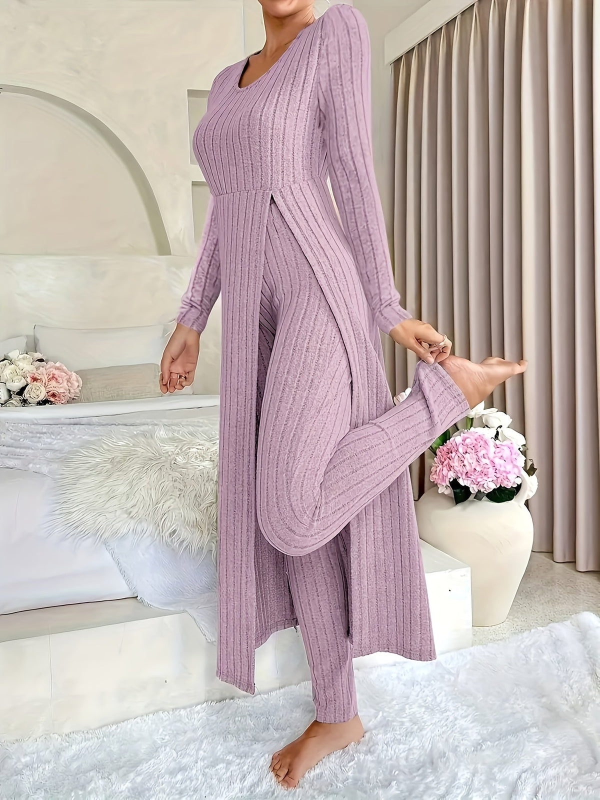 Carwyn | Women's Ribbed Loungewear Two-Piece Set