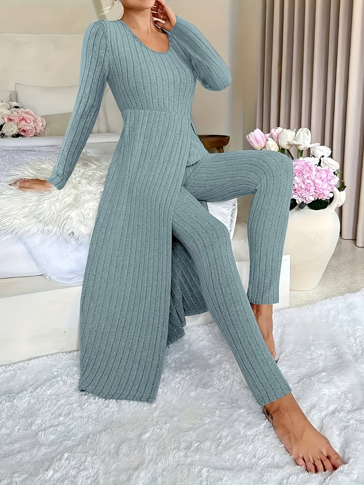 Carwyn | Women's Ribbed Loungewear Two-Piece Set