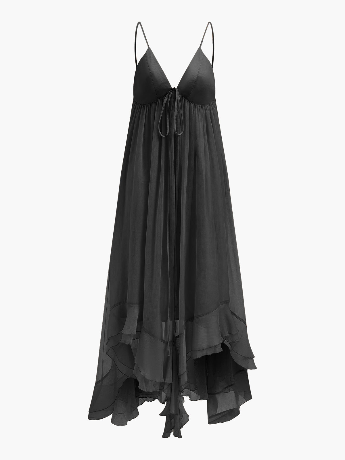 Seraphina | Women's Chiffon Layered Maxi Dress with Cape Sleeves