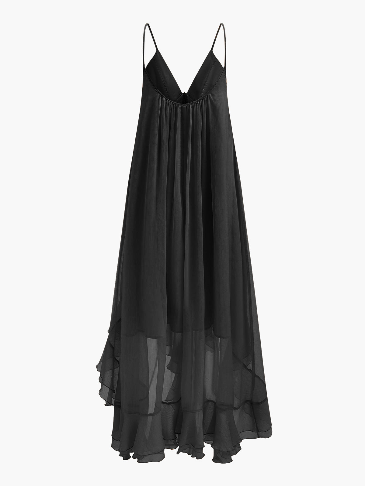 Seraphina | Women's Chiffon Layered Maxi Dress with Cape Sleeves