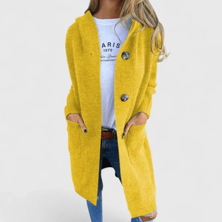 Corveth | Women's Hooded Button-Front Long Cardigan