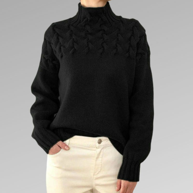 Corwen | Women's Cable Knit Turtleneck Sweater