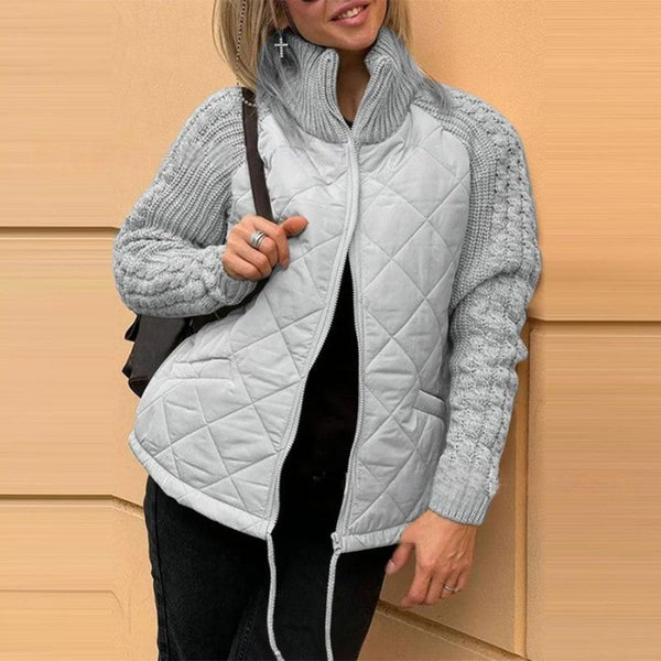 Corwyn | Women's Quilted Jacket with Knit Sleeves