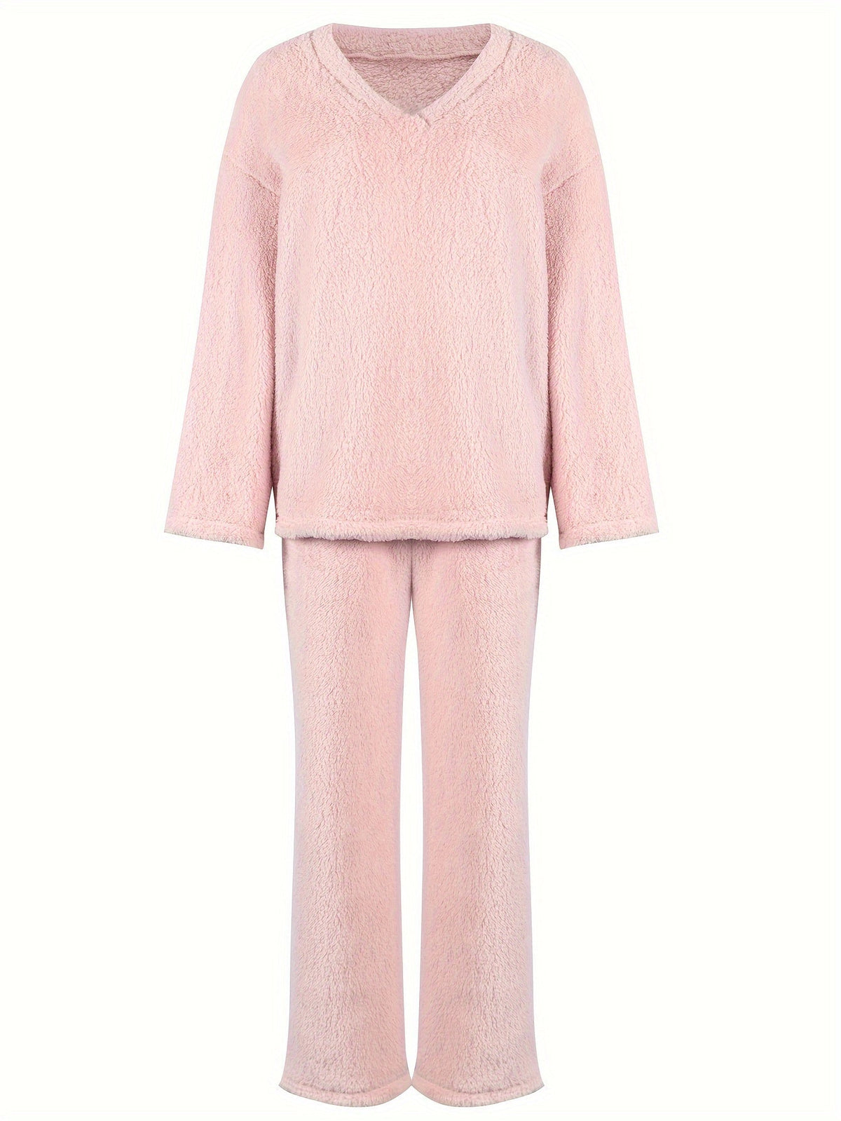 Cressara | Women's Loungewear Set V-Neck Top & Wide-Leg Pants