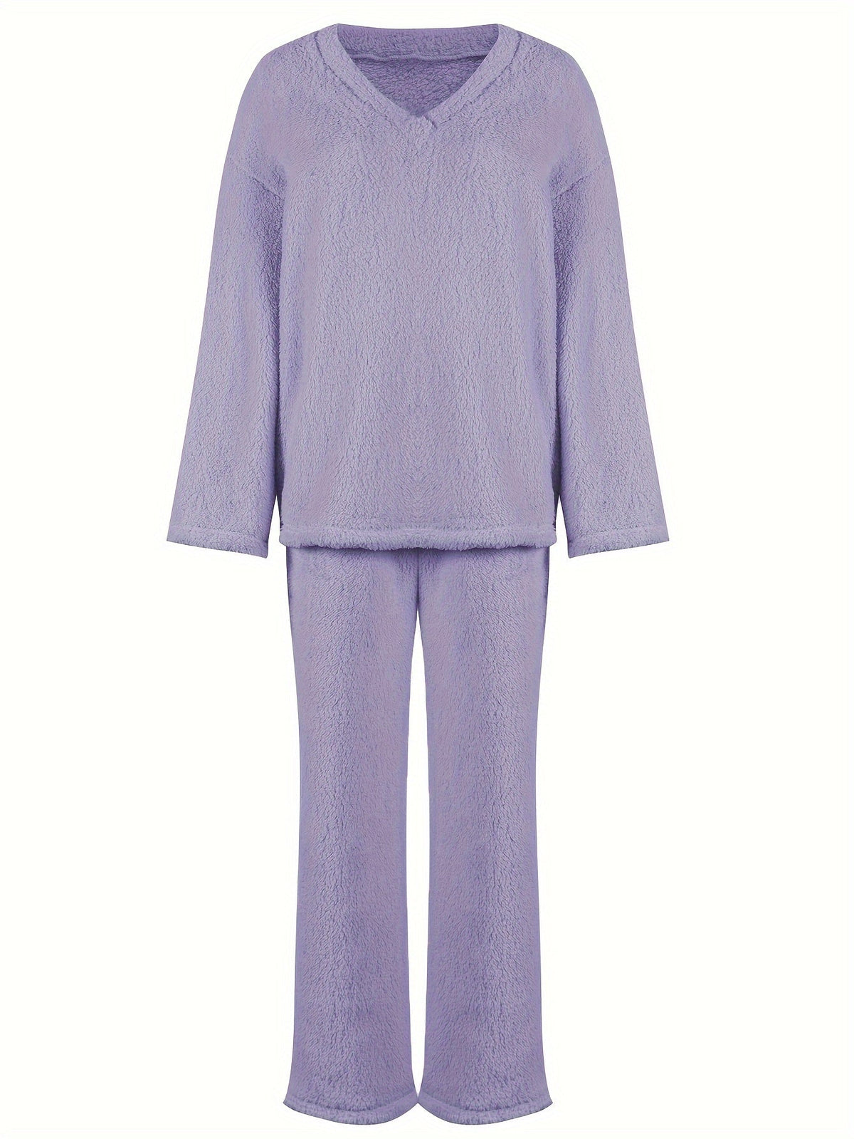 Cressara | Women's Loungewear Set V-Neck Top & Wide-Leg Pants