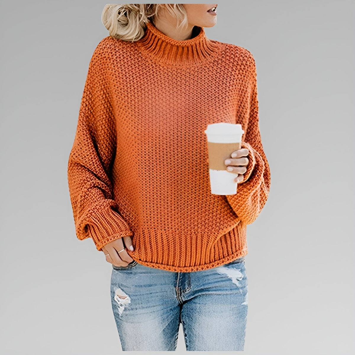 Cyrela | Women's Chunky Knit Turtleneck Sweater