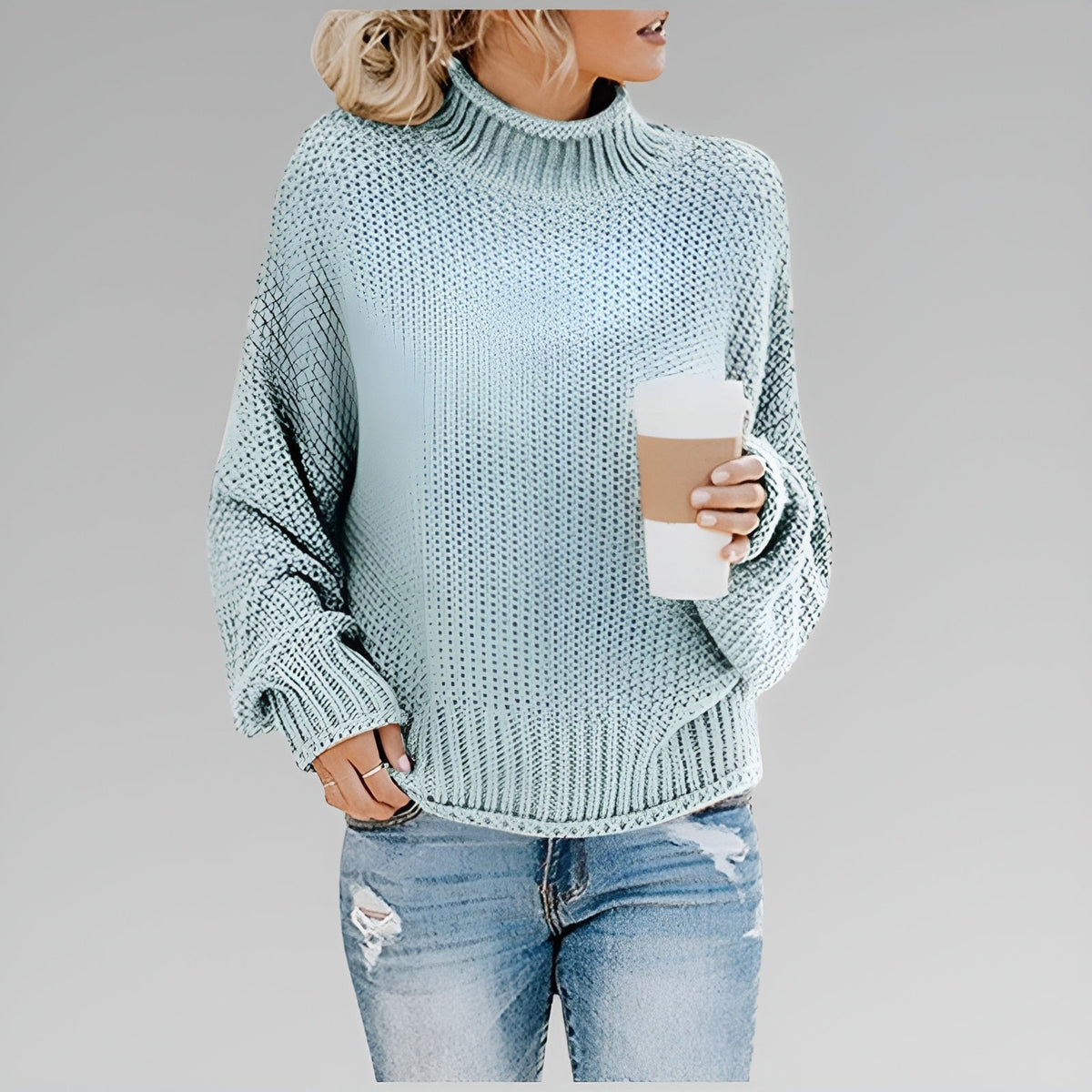 Cyrela | Women's Chunky Knit Turtleneck Sweater