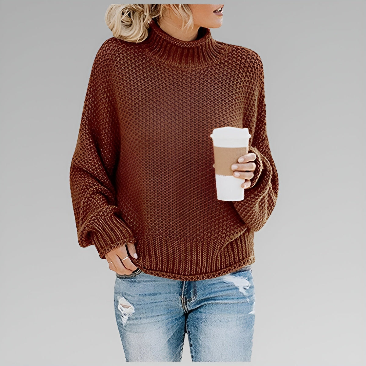 Cyrela | Women's Chunky Knit Turtleneck Sweater