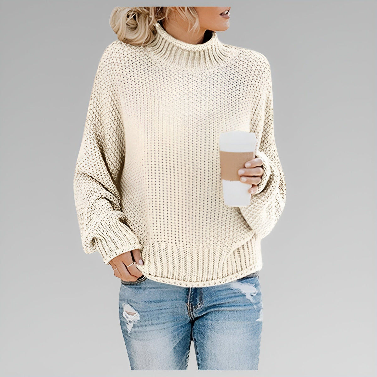 Cyrela | Women's Chunky Knit Turtleneck Sweater
