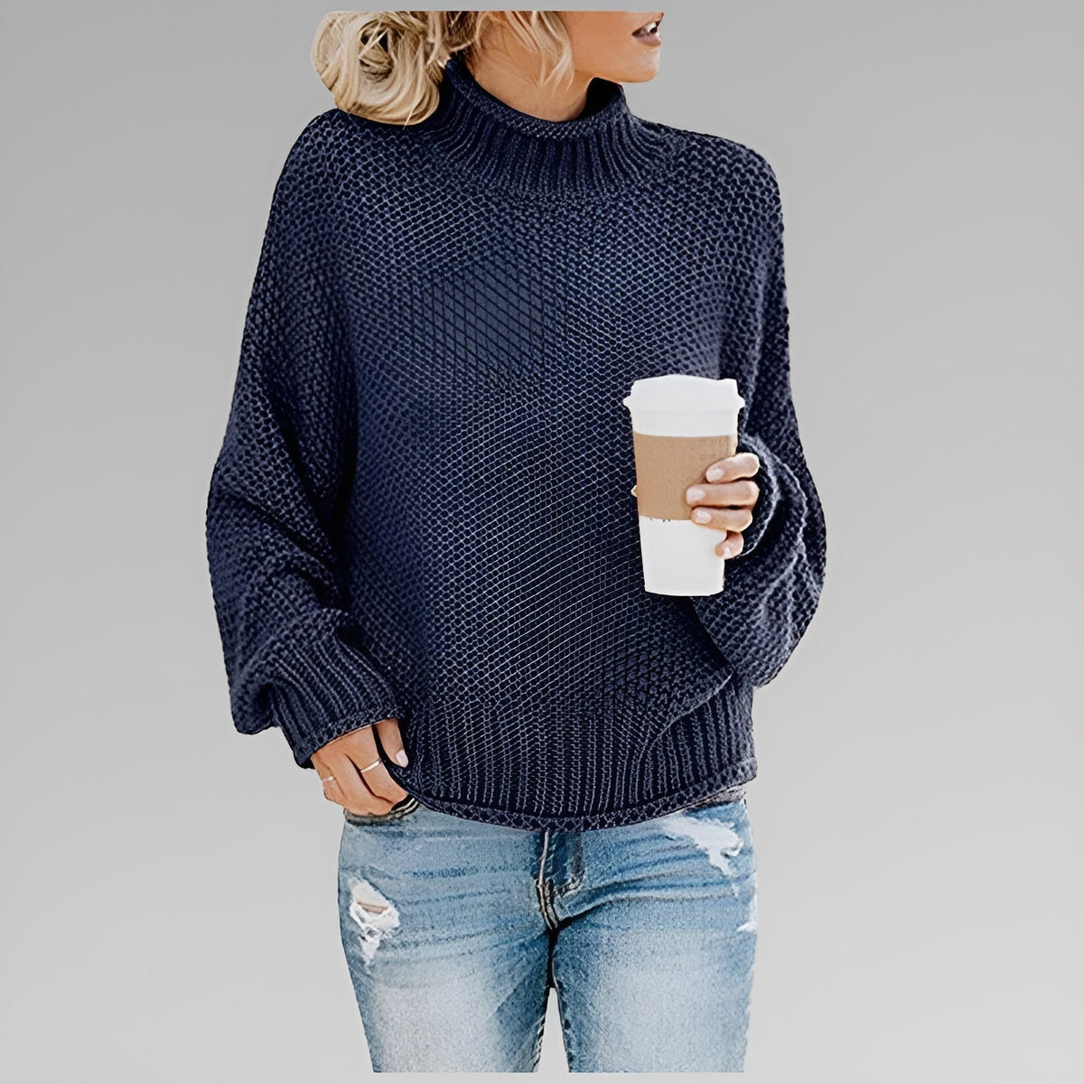 Cyrela | Women's Chunky Knit Turtleneck Sweater