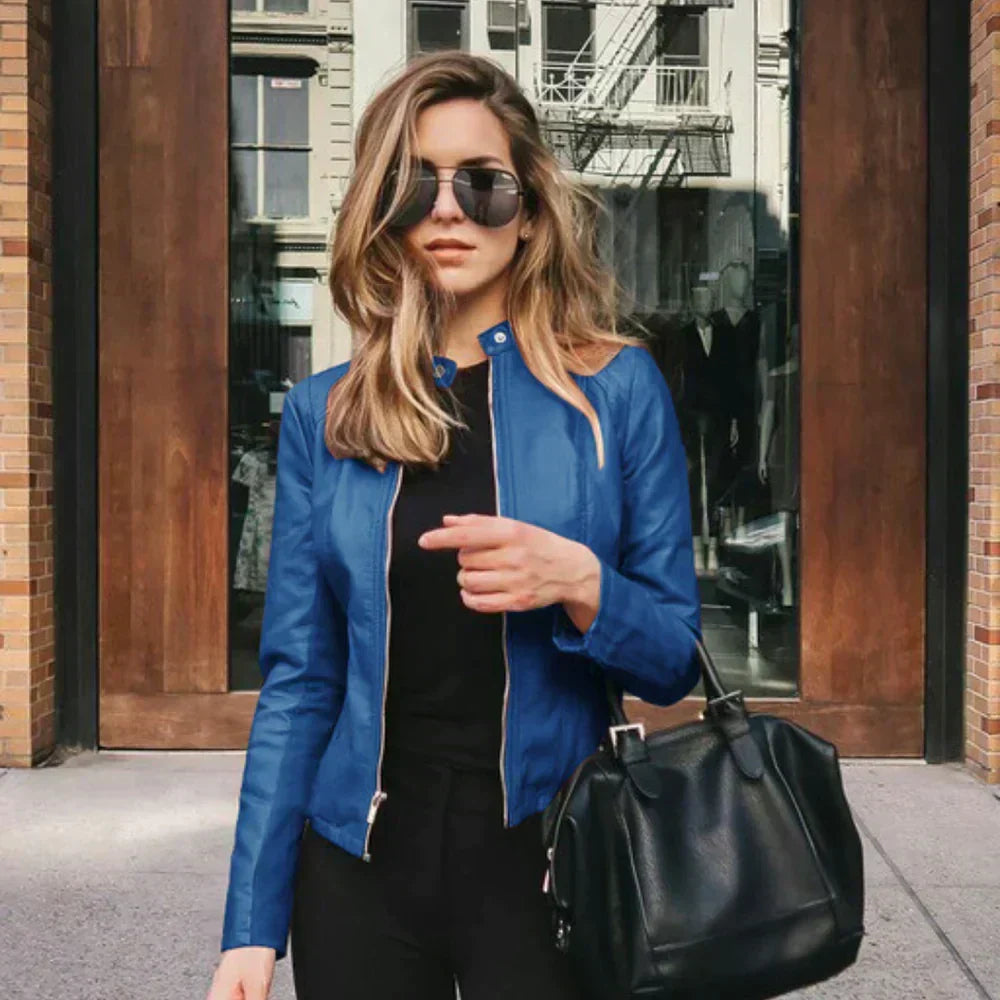 Delveth | Women's Faux Leather Moto Jacket