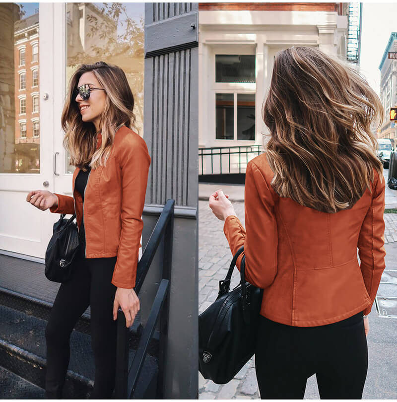 Delveth | Women's Faux Leather Moto Jacket