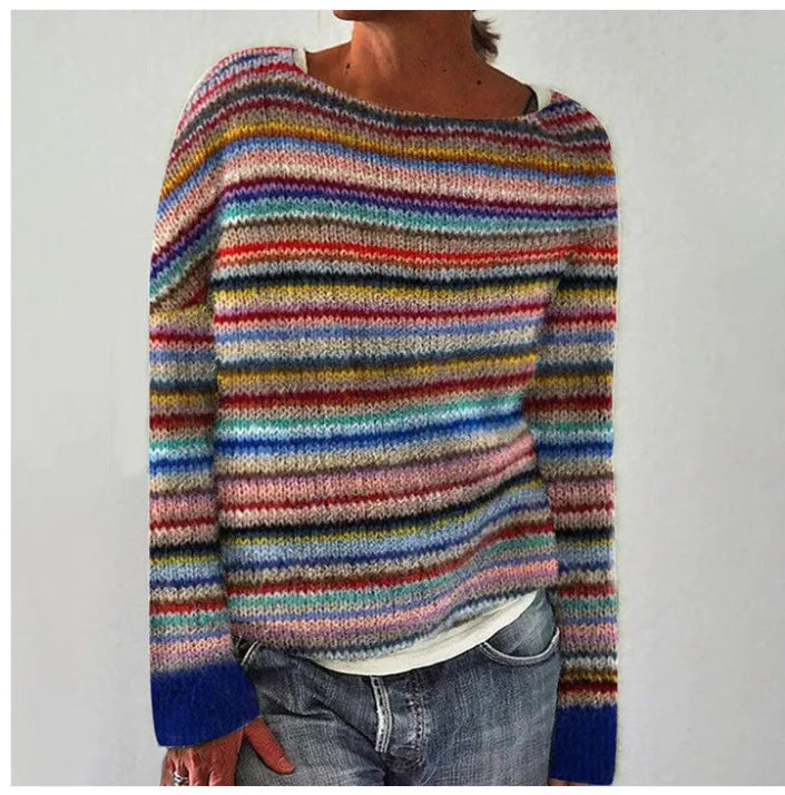 Delvina | Women's Fair Isle Colorblock Knit Sweater