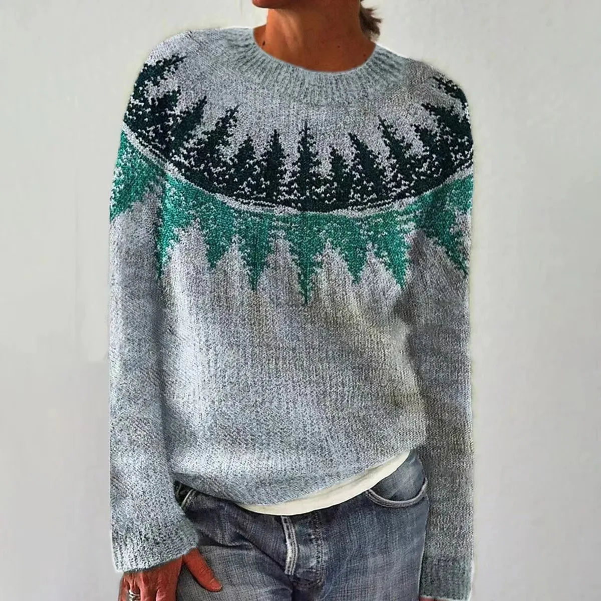 Delvina | Women's Fair Isle Colorblock Knit Sweater