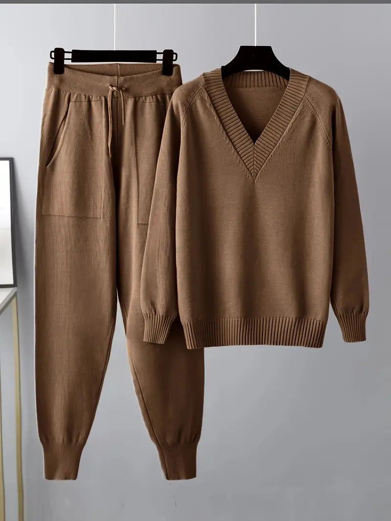 Delvine | Women's Knit Loungewear Set with Joggers