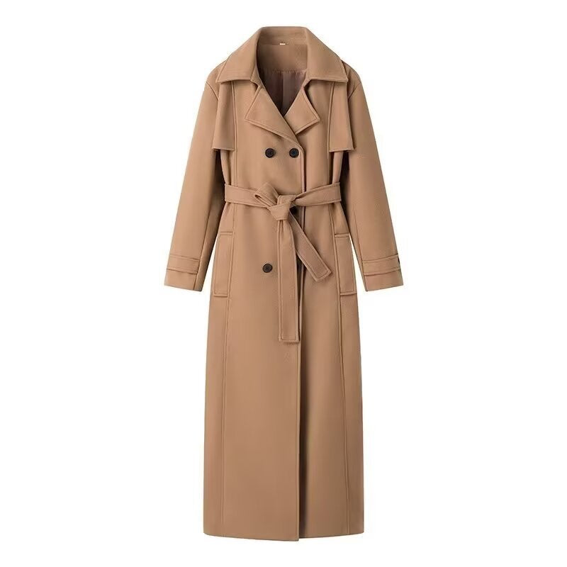 Delvorne | Women's Belted Long Trench Coat