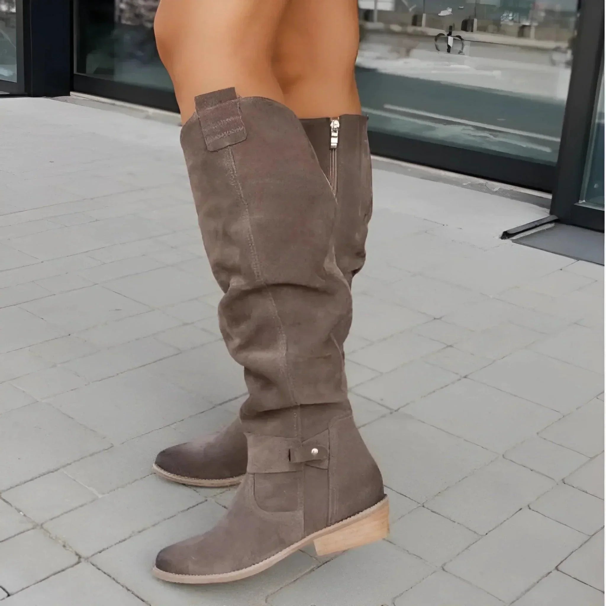 Elegant Knee High Boots Women Block Heel