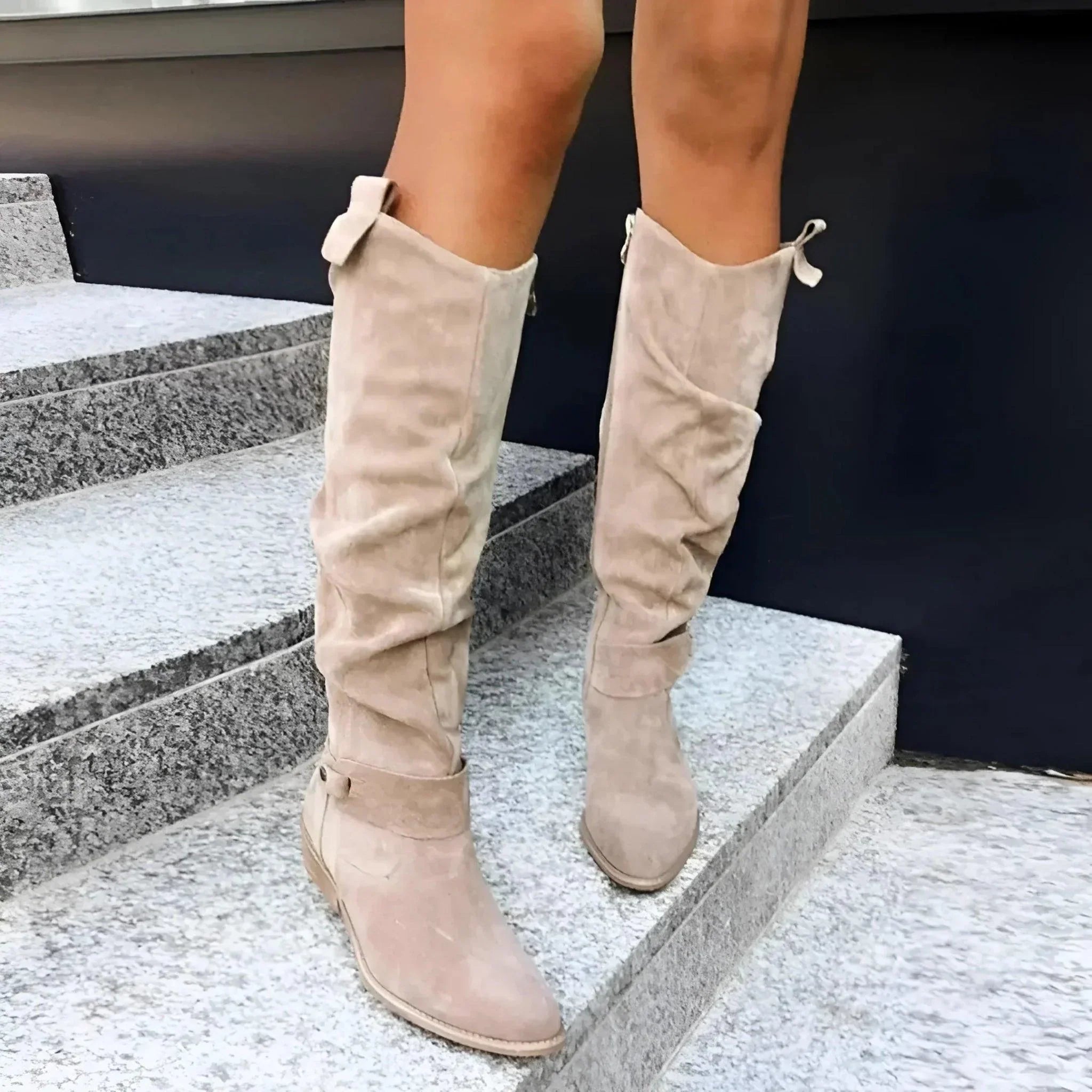 Elegant Knee High Boots Women Block Heel