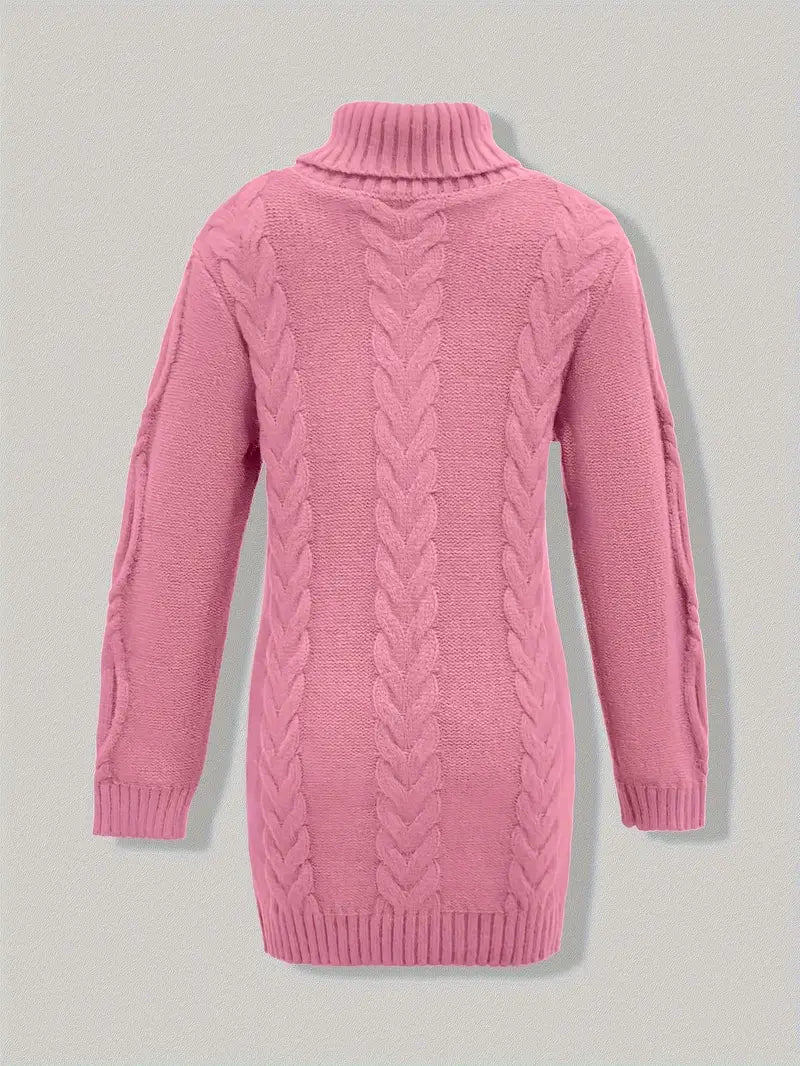 Devna | Women's Oversized Cable Knit Turtleneck Sweater