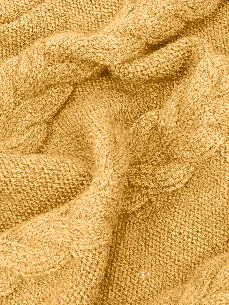 Devna | Women's Oversized Cable Knit Turtleneck Sweater