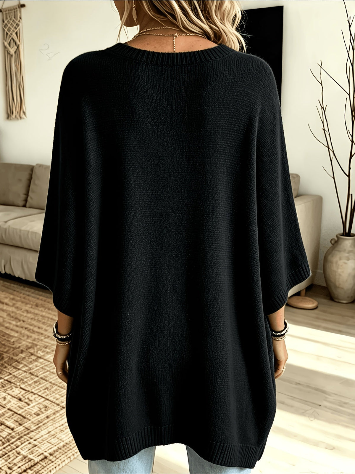 Dravell | Women's Knit Sweater Batwing Poncho