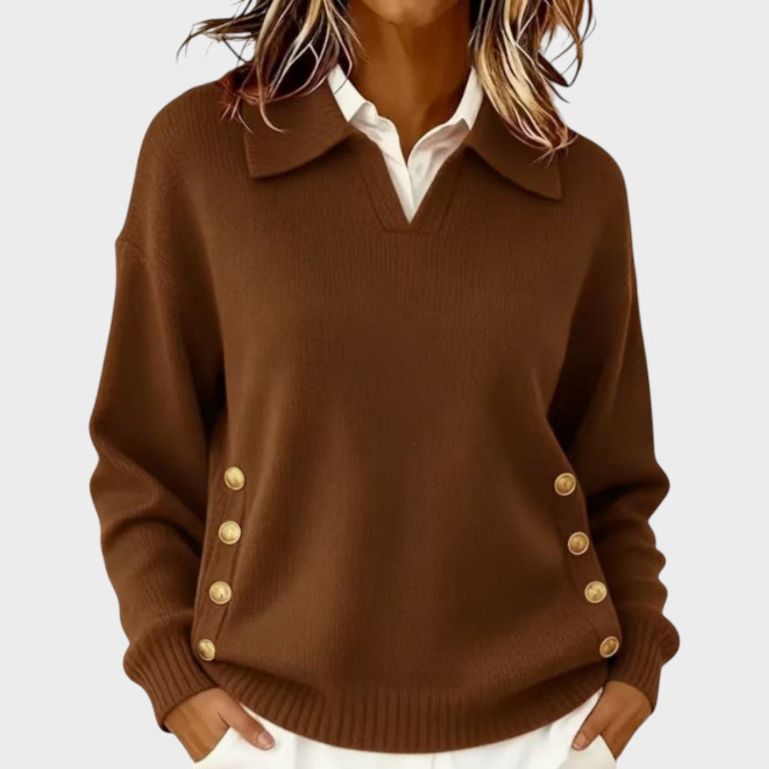 Draveth | Women's Collared Knit Pullover Sweater