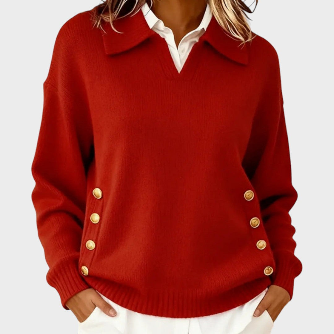 Draveth | Women's Collared Knit Pullover Sweater