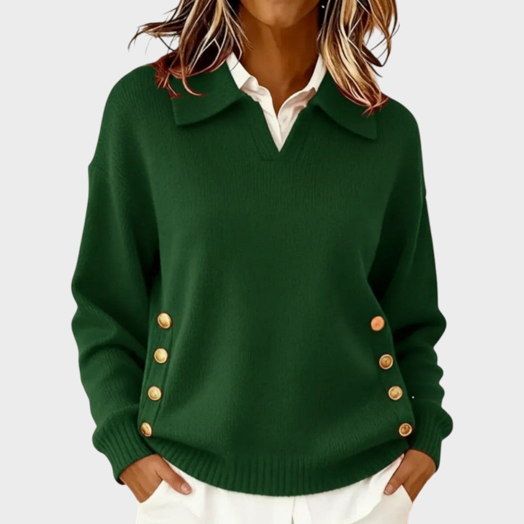 Draveth | Women's Collared Knit Pullover Sweater