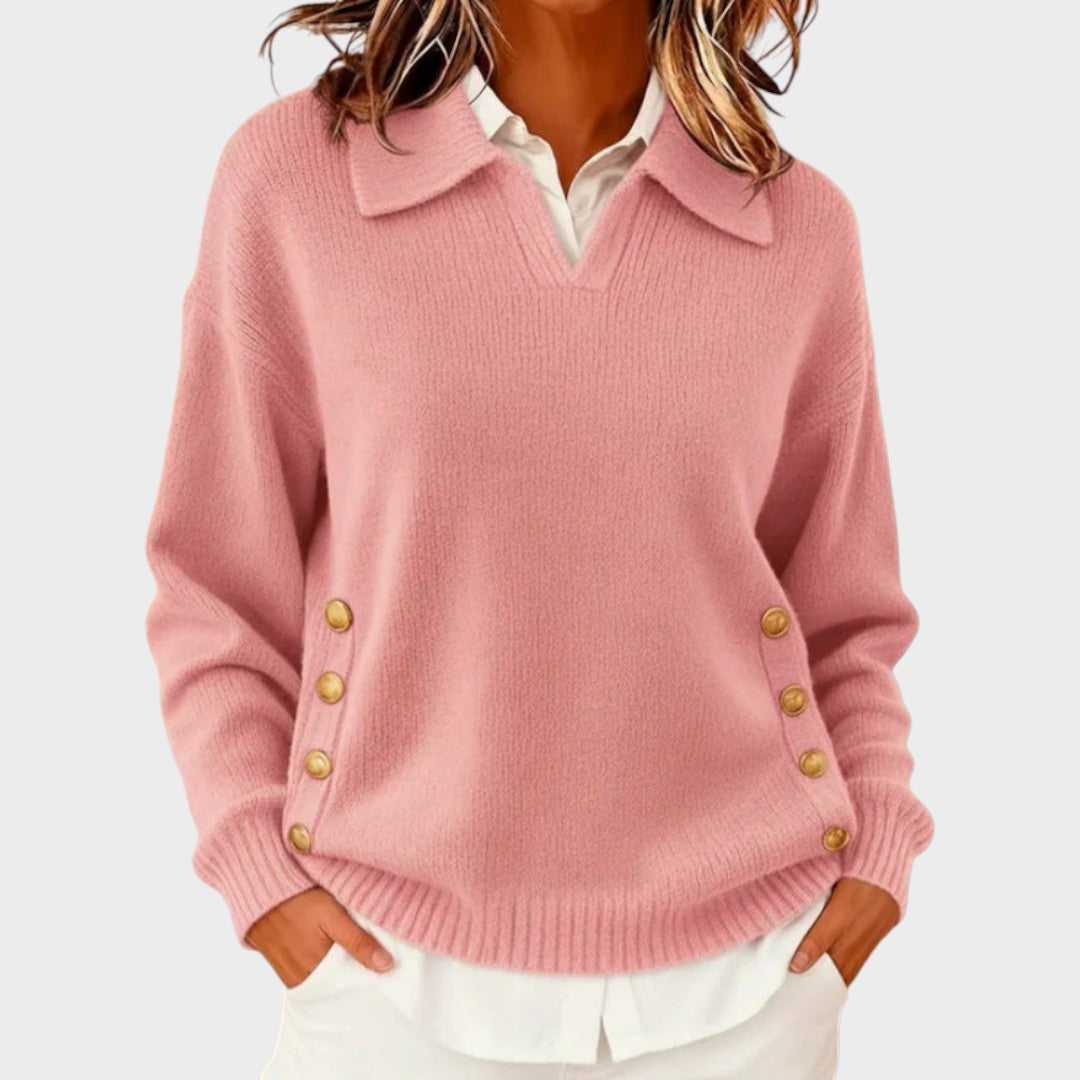 Draveth | Women's Collared Knit Pullover Sweater
