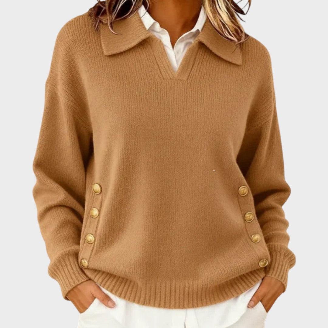 Draveth | Women's Collared Knit Pullover Sweater