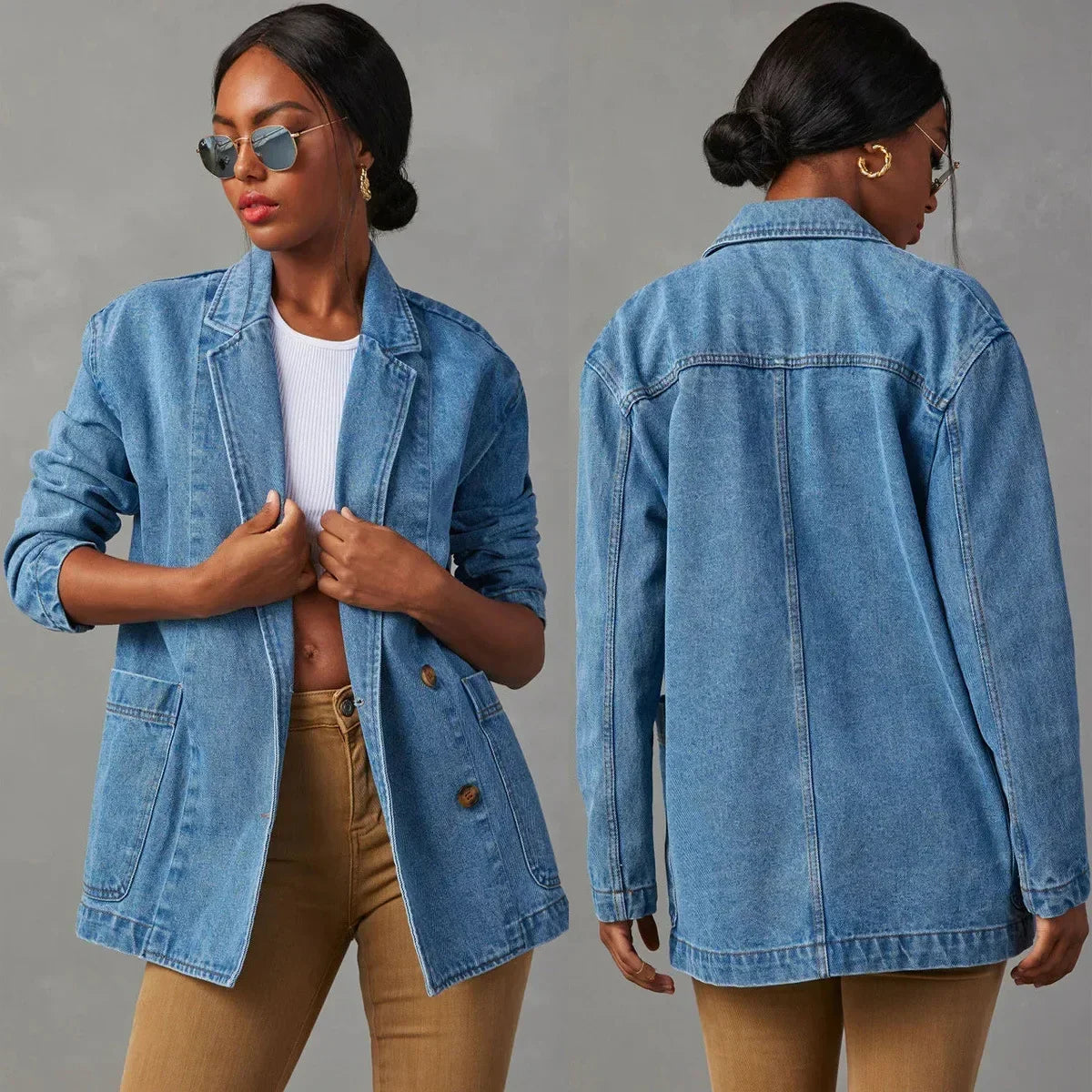 Dravindel | Women's Oversized Denim Blazer