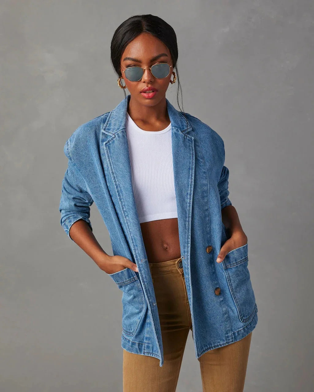 Dravindel | Women's Oversized Denim Blazer