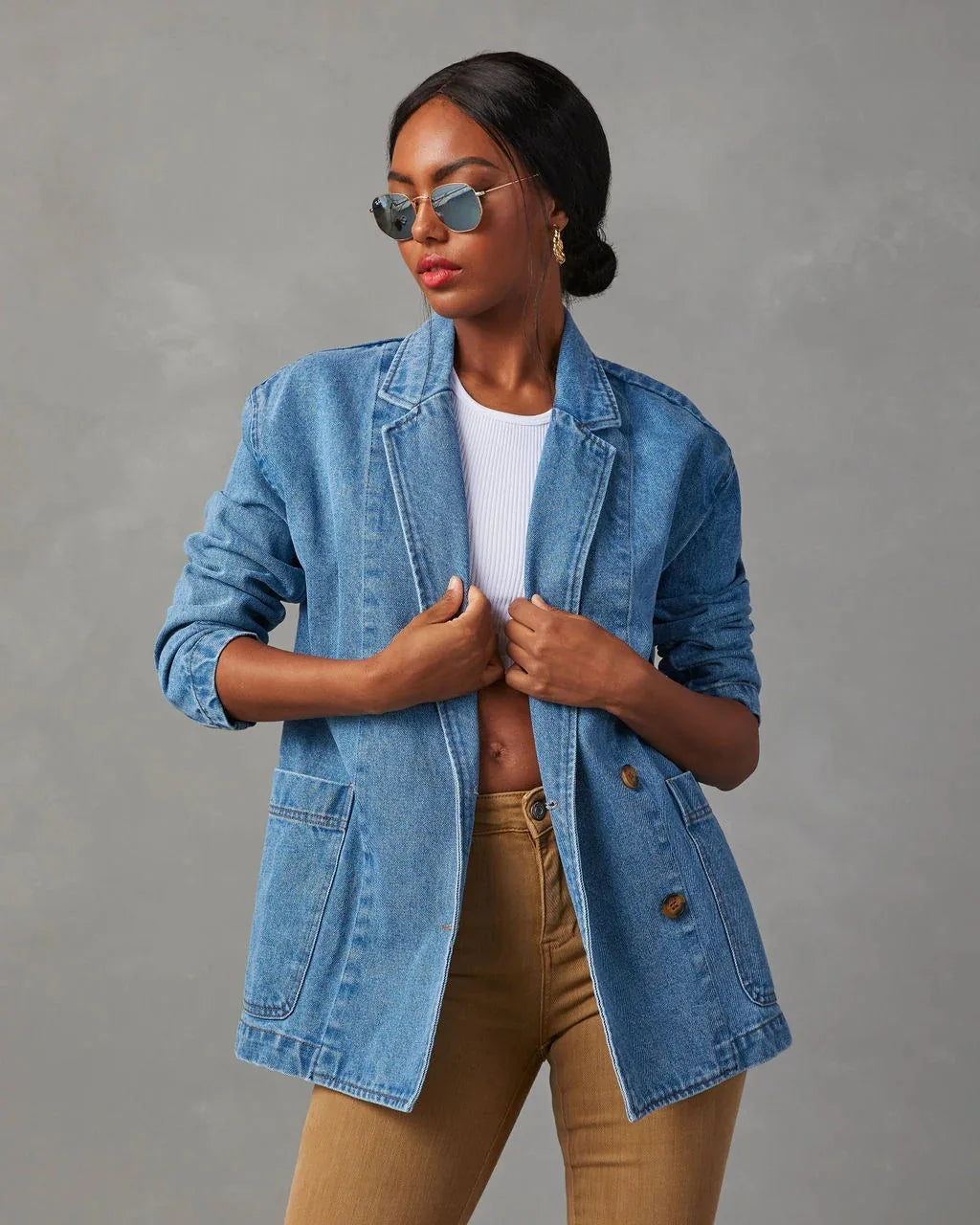 Dravindel | Women's Oversized Denim Blazer