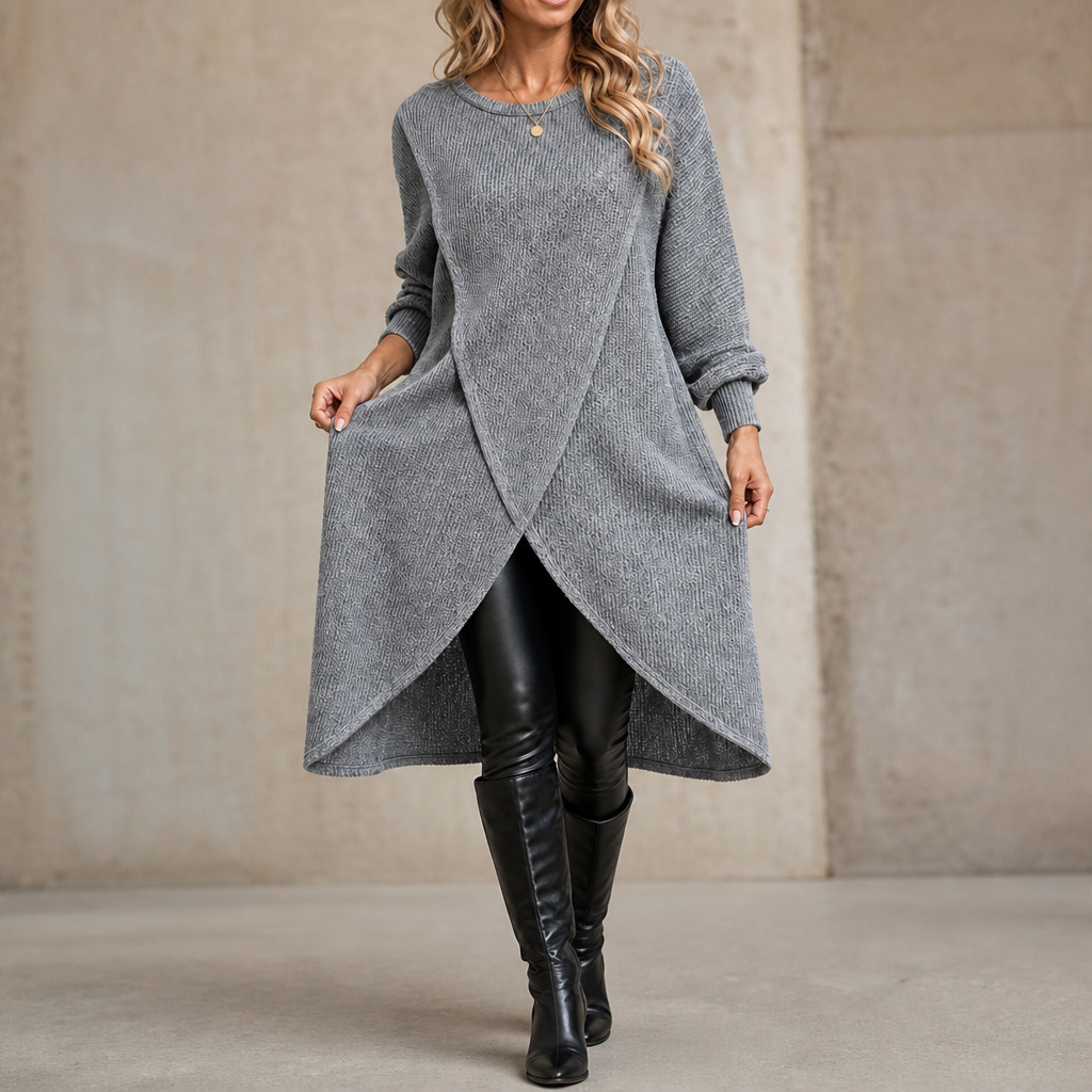 Drexwynn | Women's Wrap Front Tunic Top Long Sleeve