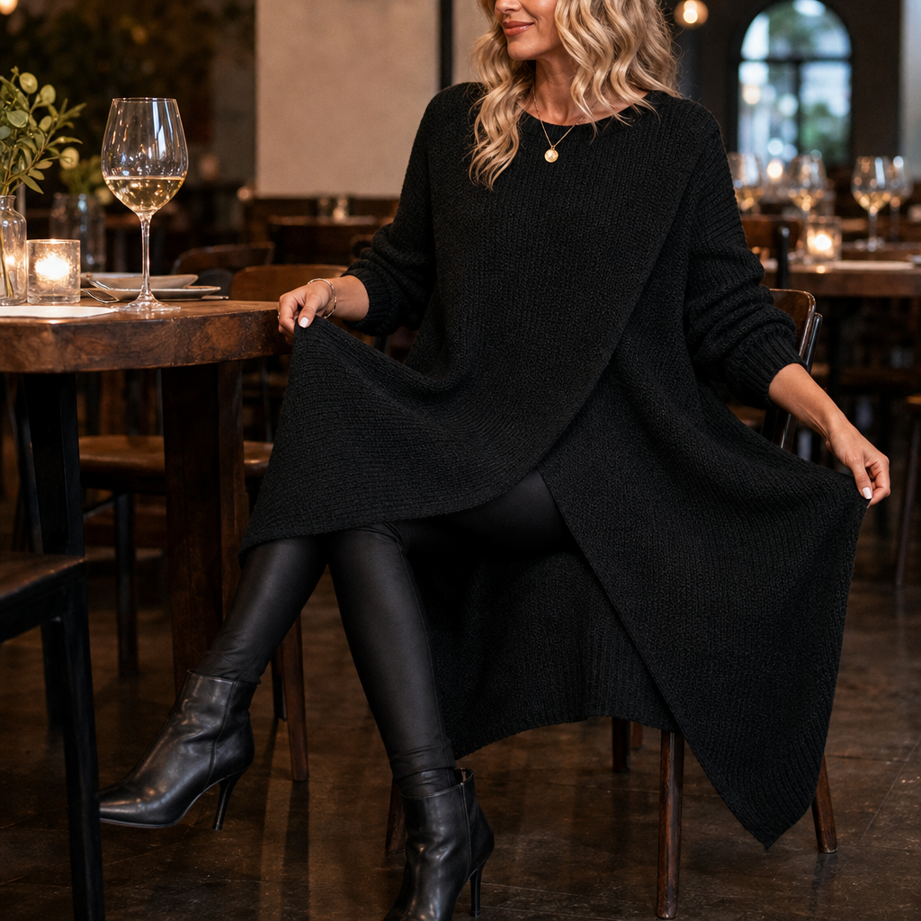 Drexwynn | Women's Wrap Front Tunic Top Long Sleeve