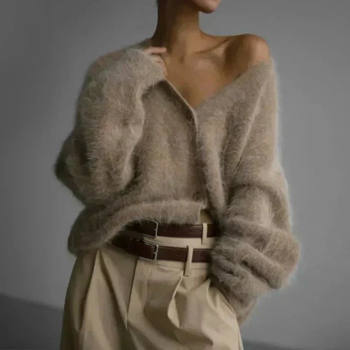 Elspeth | Women's Oversized Fuzzy Cardigan Sweater