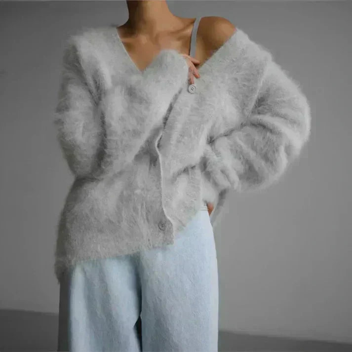 Elspeth | Women's Oversized Fuzzy Cardigan Sweater