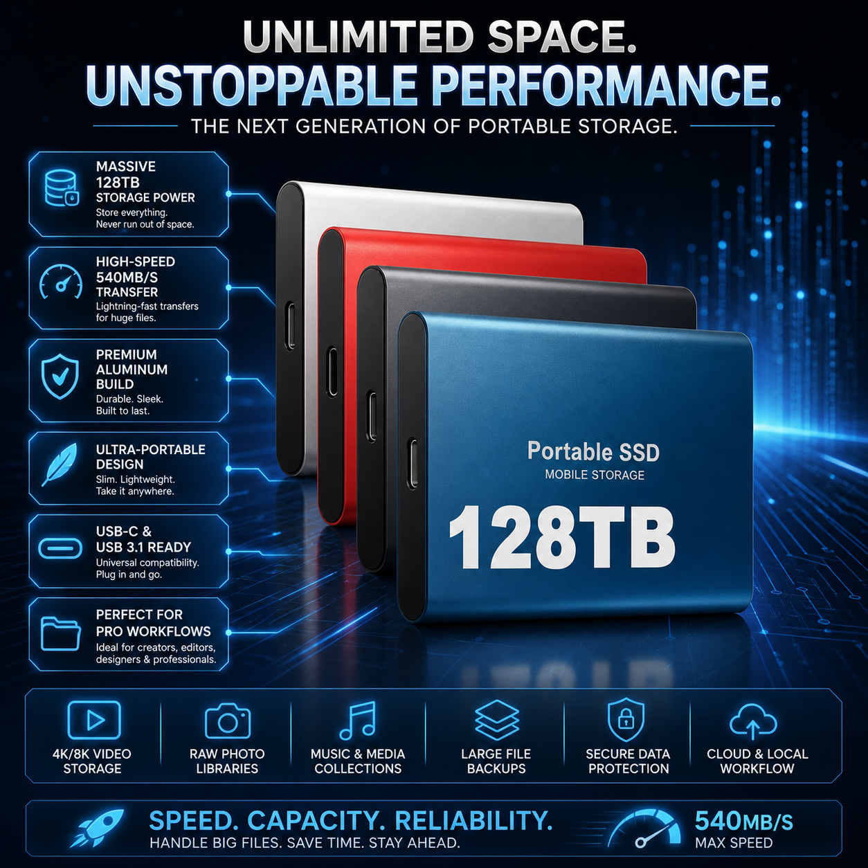 External Ssd Portable Storage Device Usb