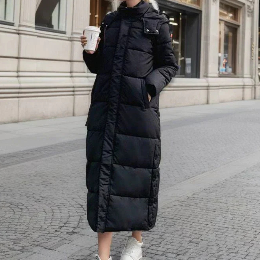 Florinda | Women's Long Puffer Coat – Hooded Winter Jacket