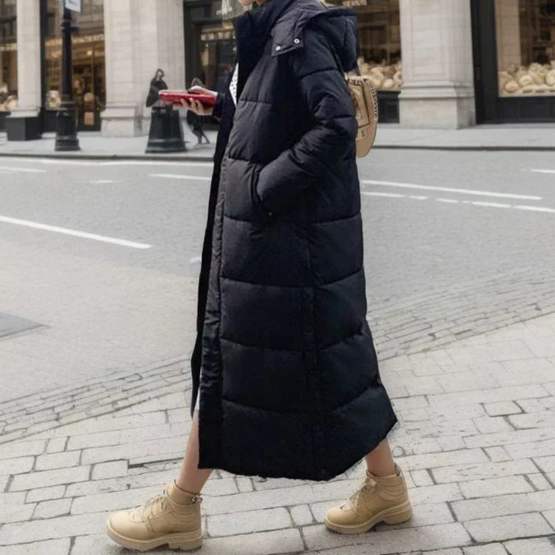 Florinda | Women's Long Puffer Coat – Hooded Winter Jacket