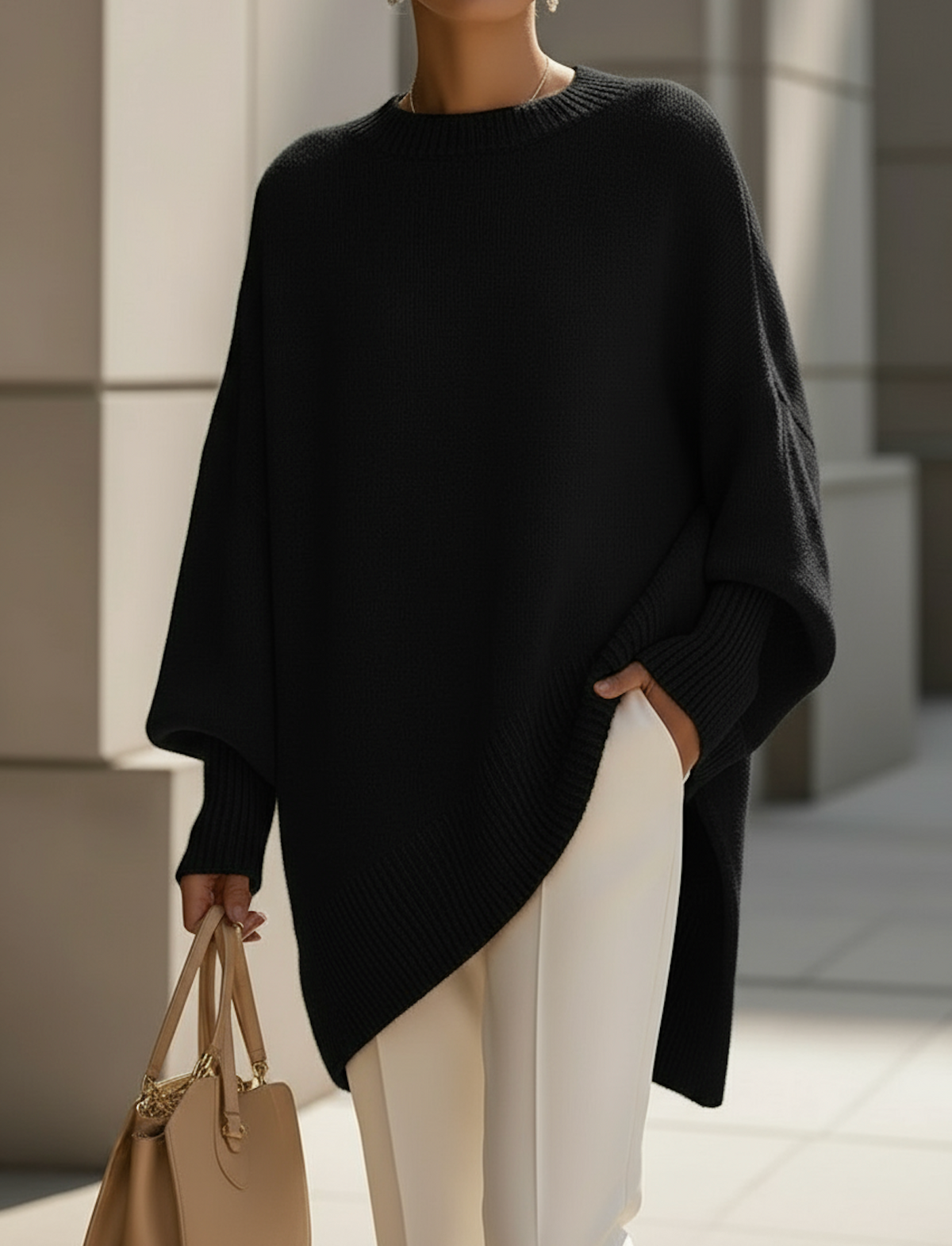 Halvara | Women's Oversized Batwing Knit Sweater