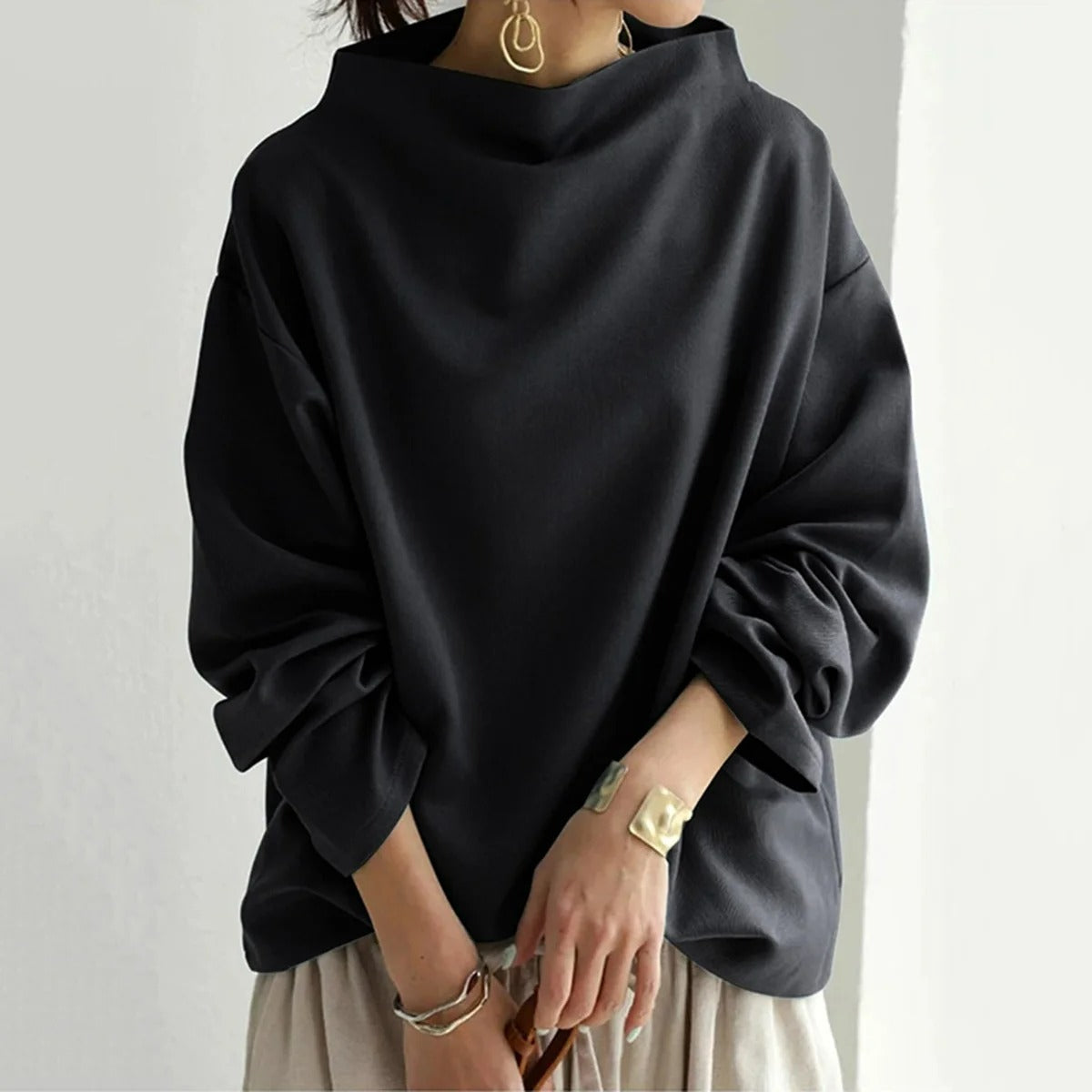 Halvara | Women's Oversized Mock Neck Sweater