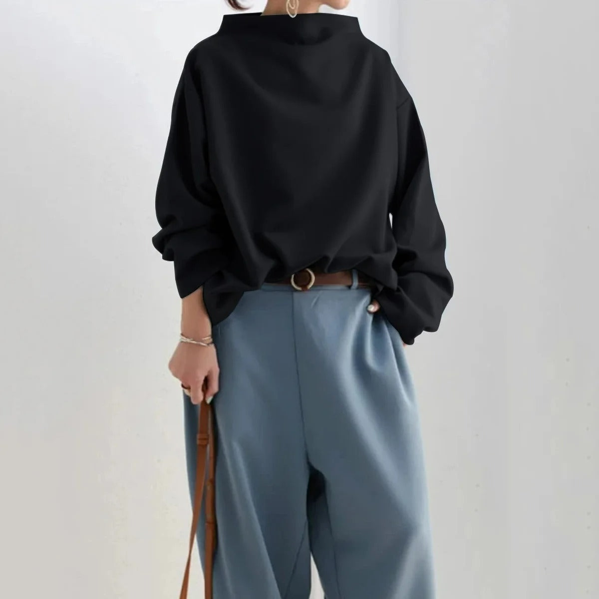 Halvara | Women's Oversized Mock Neck Sweater