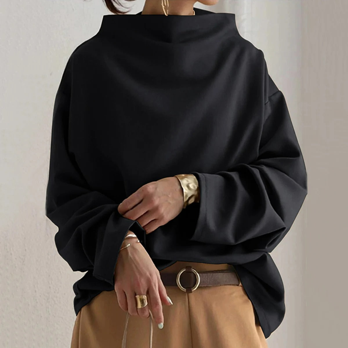 Halvara | Women's Oversized Mock Neck Sweater