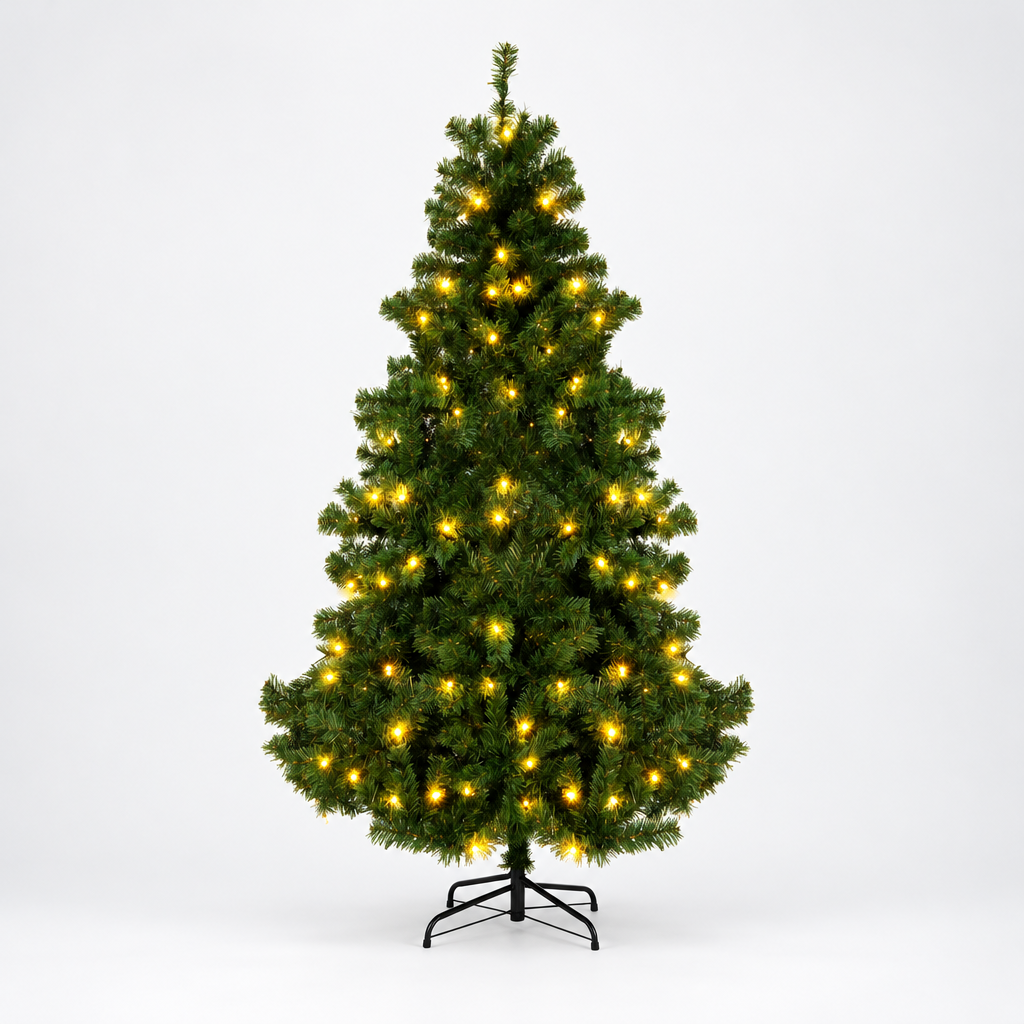 Pre-Lit Artificial Pine Christmas Tree 6ft, 7.5ft – studio photo