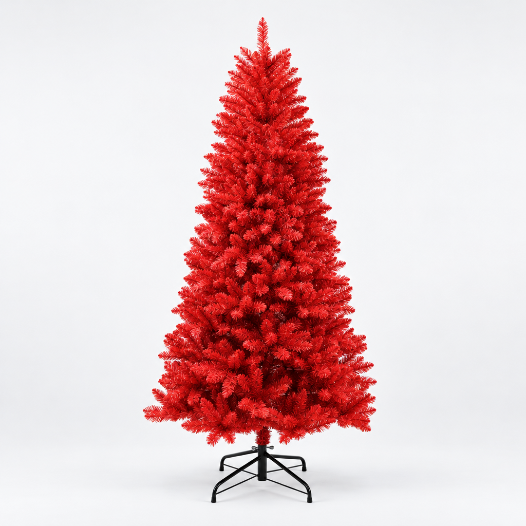 Red Artificial Christmas Tree 5ft – studio photo