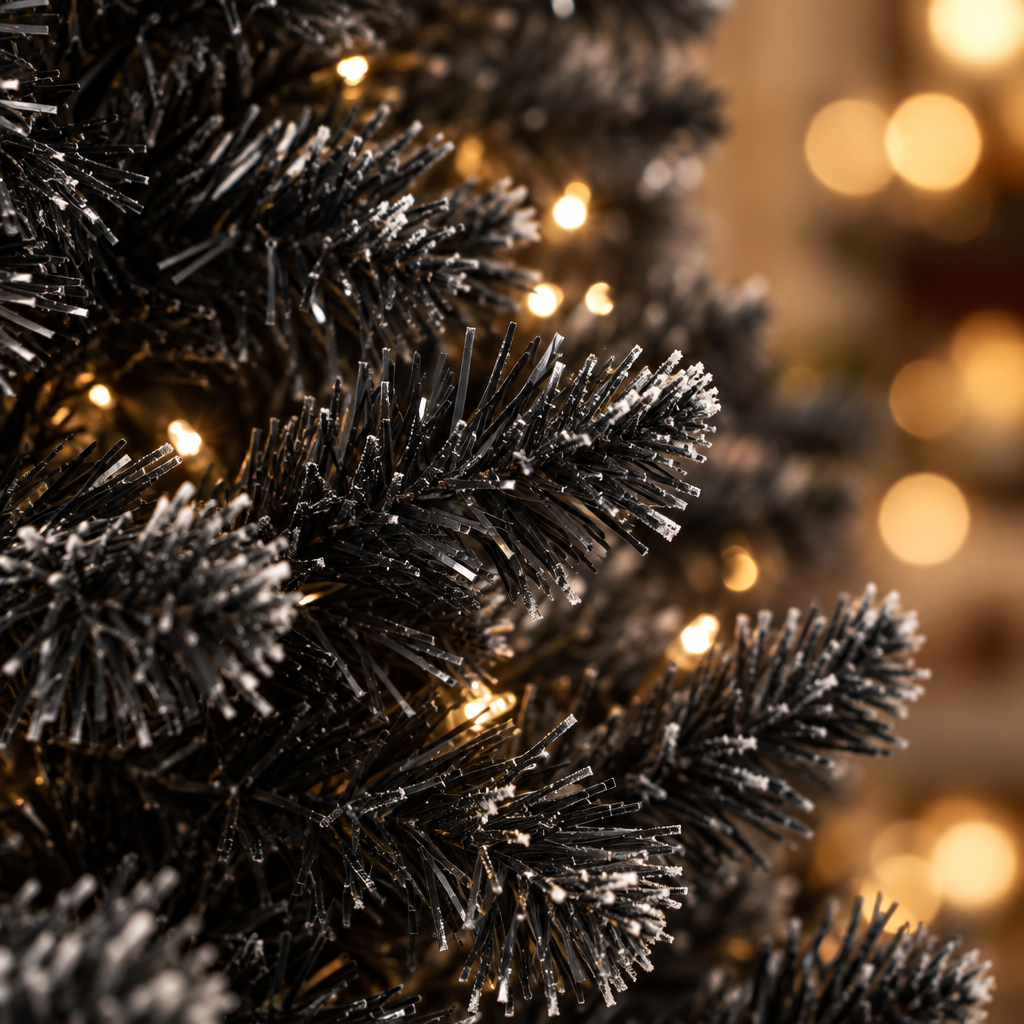 Black Christmas Tree 7ft – branch close-up