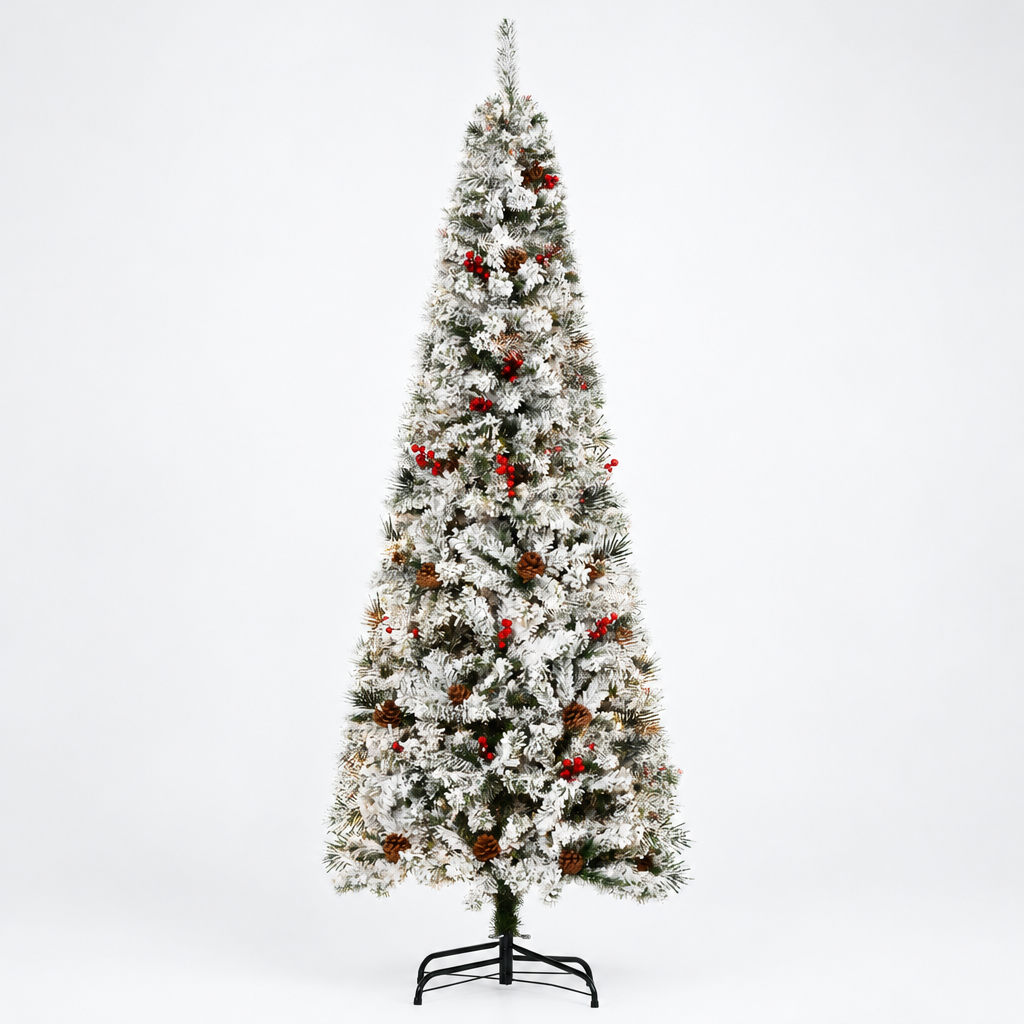 Snow Flocked Pencil Christmas Tree 6ft – studio photo