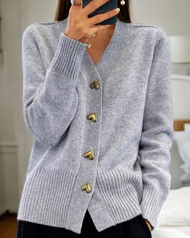 Jelena | Ribbed Knit Button-Up Cardigan for Women