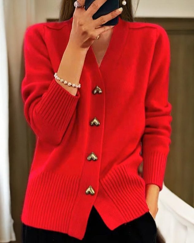 Jelena | Ribbed Knit Button-Up Cardigan for Women